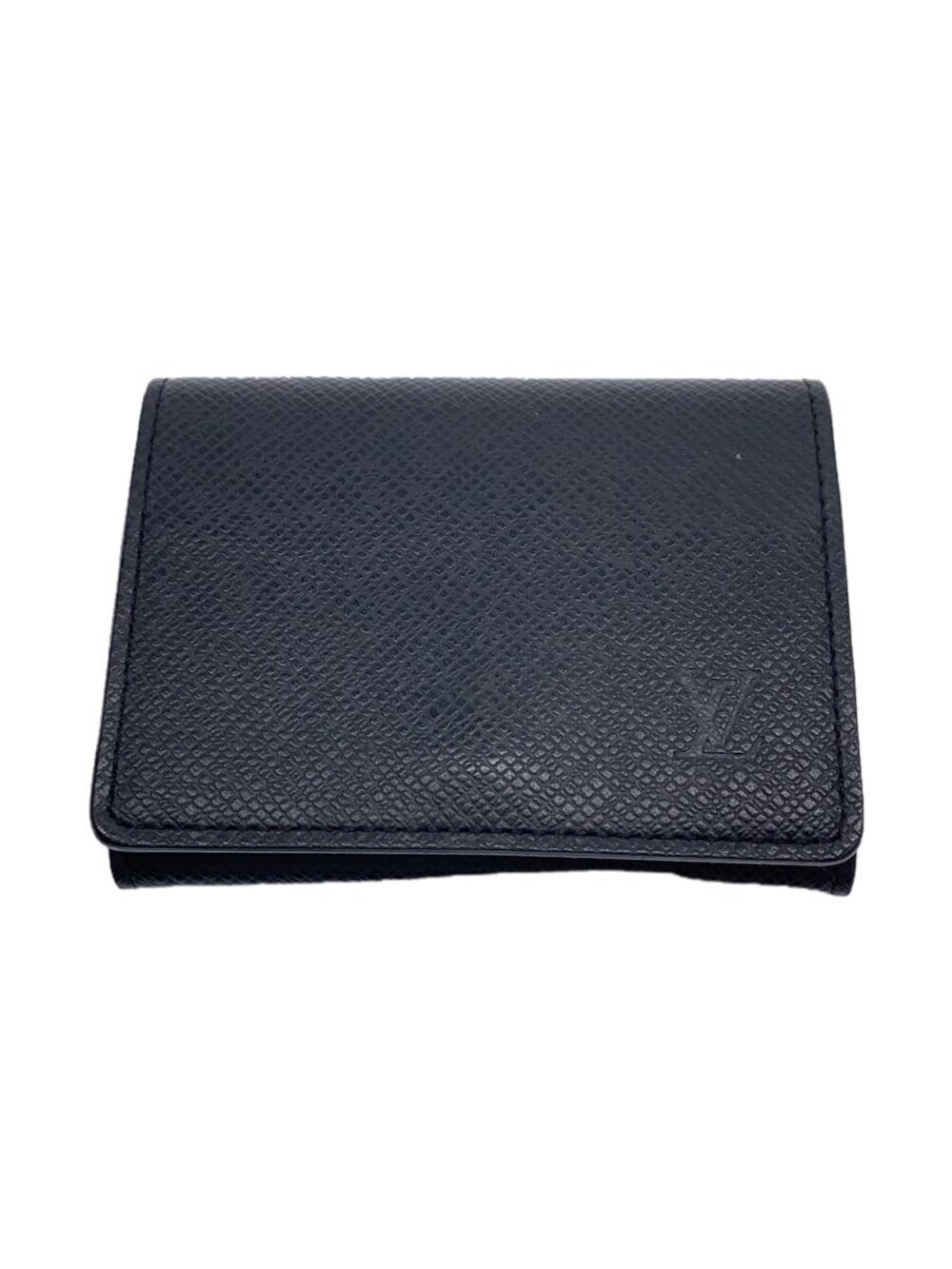 LOUIS VUITTON Envelope Wallet Carte de Visite NM Taiga Black Cowhide Black Solid